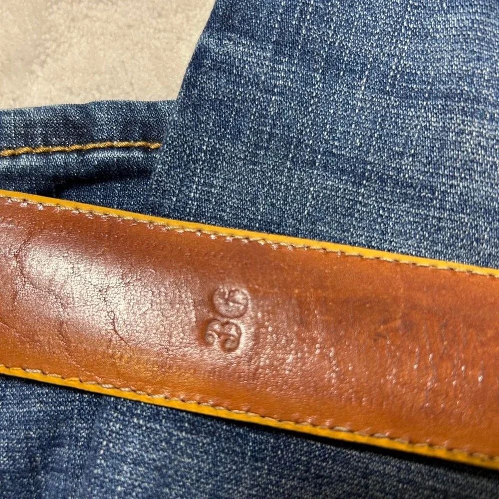 Western Cowboy Leather Belt Real Ostrich Skin Mango Rodeo Buckle Cinto